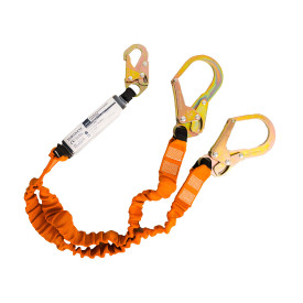 Dobbelt 140kg lanyard med falddæmper FP75